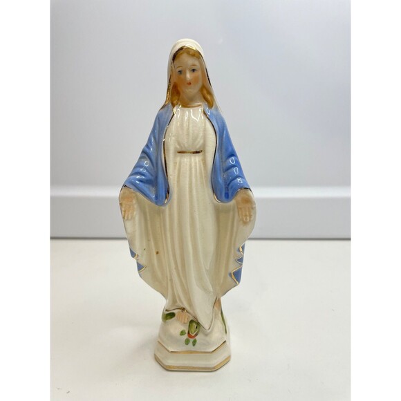 VINTAGE ARTMARK 6” H MOTHER MARY FIGURE PORCELAIN RELIGIOUS JAPAN figure - Picture 1 of 6